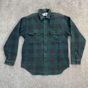 Alpine Ridge Mens Flannel Button Up Shirt Medium Buffalo Plaid Long Sleeve